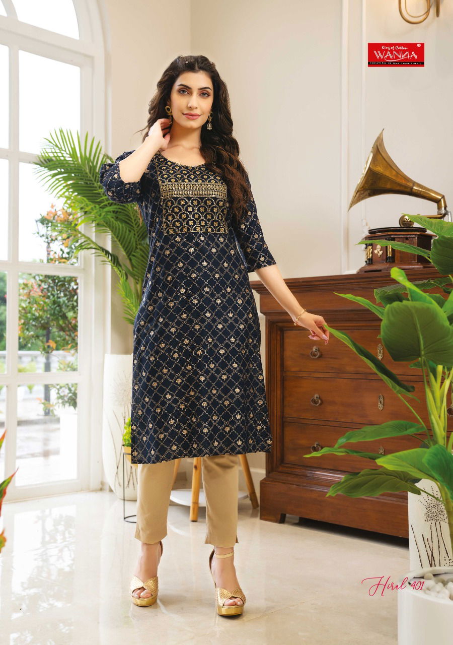 Wanna Hiral 4 Regular Wear Rayon Designer LAtest Kurti Collection